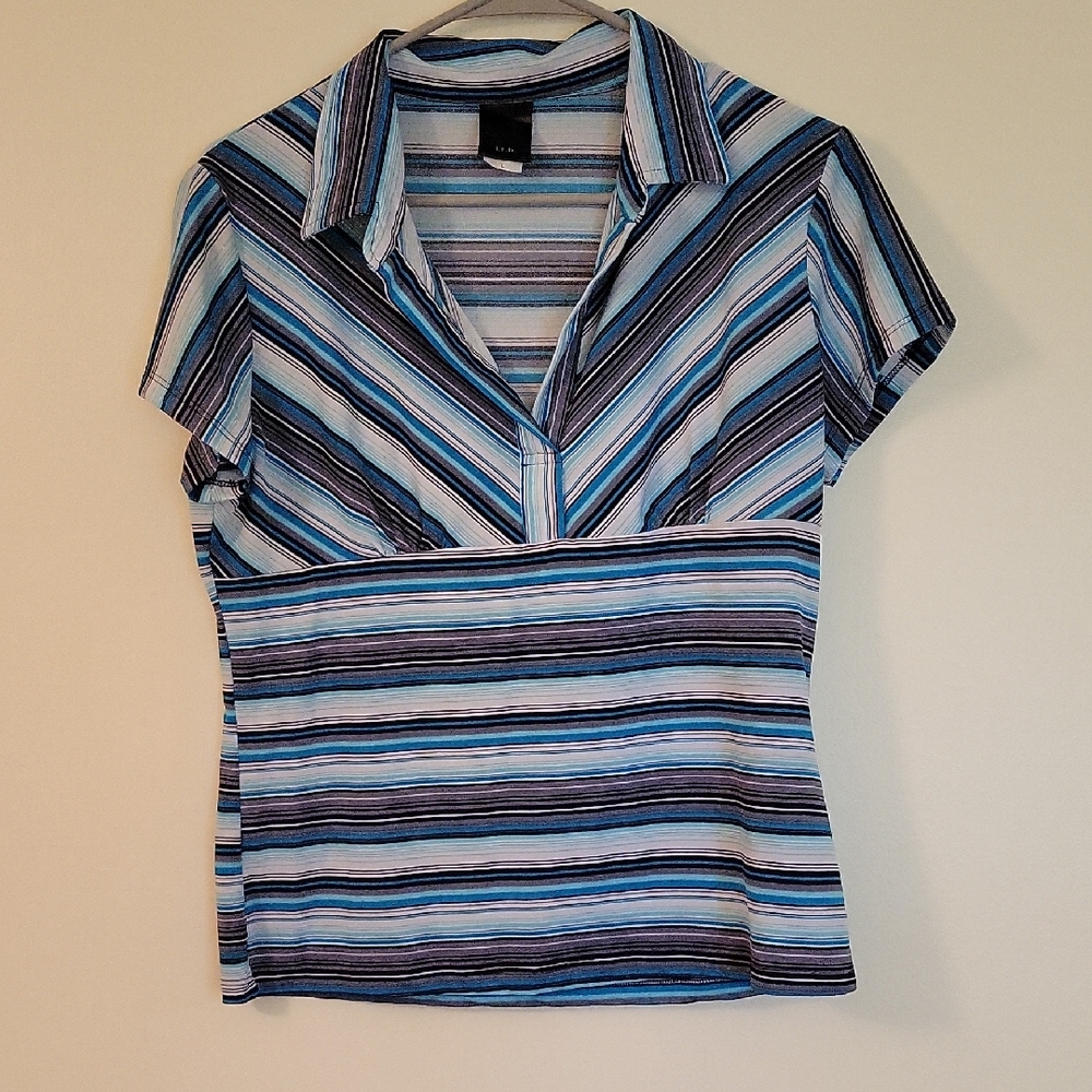 Stylish Striped V-Neck Blouse
